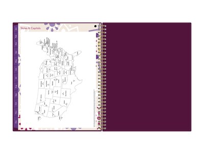 2023 Blue Sky Gili 8.5" x 11" Weekly & Monthly Planner, Dark Purple/White (117889-23)