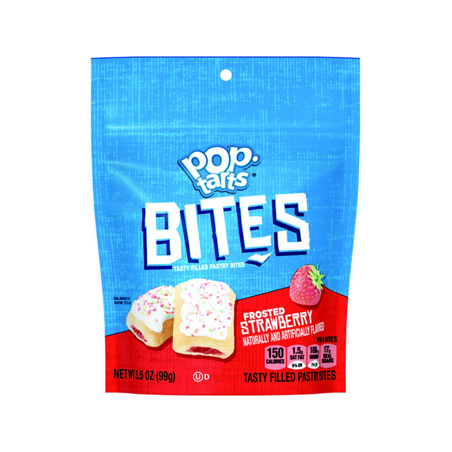 Kelloggs Pop-Tarts Bites Frosted Strawberry Toaster Pastries, 3.5 oz., 6/Carton (KEE25069)