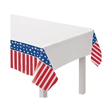 Amscan Painted Patriotic Fourth of July Tablecover, Multicolor, 3/Pack (573079)