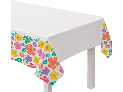 Amscan Summer Hibiscus Party Tablecover, Multicolor, 3/Pack (572735)