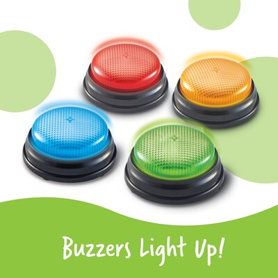 Learning Resources Lights and Sounds Buzzers, Assorted Colors, 4/Set (LER3776)