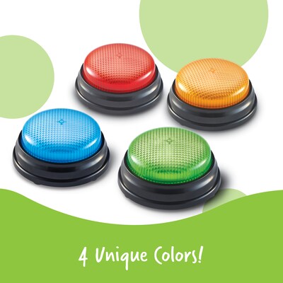 Learning Resources Lights and Sounds Buzzers, Assorted Colors, 4/Set (LER3776)