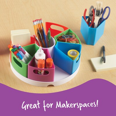 Learning Resources Create a Space Storage Center for Kids, 10-Piece Set Desk Organizer, Assorted Colors (LER3806)