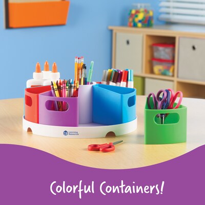 Learning Resources Create a Space Storage Center for Kids, 10-Piece Set Desk Organizer, Assorted Colors