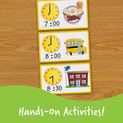 Learning Resources Time Activity Set Teaching Clocks for Kids Manipulative, Yellow (LER3220)