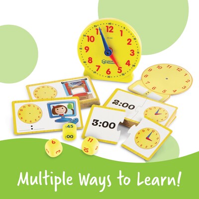 Learning Resources Time Activity Set Teaching Clocks for Kids Manipulative, Yellow (LER3220)