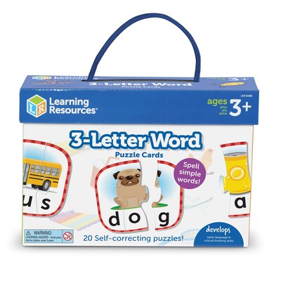 Learning Resources 3-Letter Word Puzzle Cards, Multicolor (LER 6088)