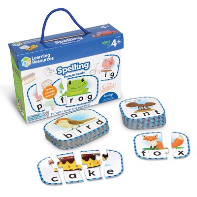 Learning Resources Spelling Puzzle Cards, 4.65 x 7.4 x 0.65, Multicolor (LER 6086)