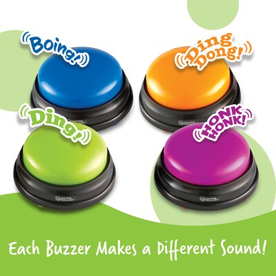 Learning Resources Answer Buzzers, Assorted Colors, 4/Set (LER3774)