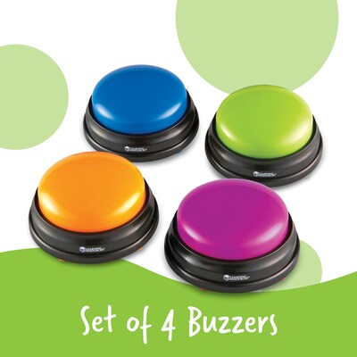 Learning Resources Answer Buzzers Game Show Buzzers, Assorted Colors, 4/Set (LER3774)