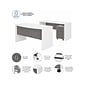 Bush Business Furniture Echo Bow Front Desk and Credenza with Mobile File Cabinet, Pure White/Modern Gray (ECH010WHMG)