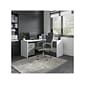 Bush Business Furniture Echo 60"W L Shaped Desk with Mobile File Cabinet, Pure White/Modern Gray (ECH008WHMG)