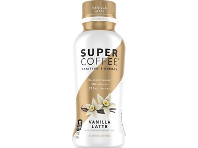 KITULife Super Coffee Vanilla Latte Ready-to-Drink Coffee, 12 Oz., 12 Bottles/Carton (SVC00012)