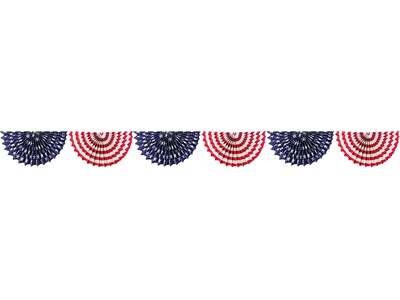 Amscan Fourth of July Fan Bunting Garland Set, Assorted Colors, 2/Pack (221944)