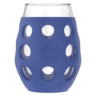 Lifefactory Wine Cup with Protective Silicone Sleeves and Lids, Assorted Colors, 11 oz. (LF310500C4)