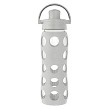 Lifefactory Water Bottle with Active Flip Cap and Protective Silicone Sleeve, Cool Gray, 22 oz. (LG4