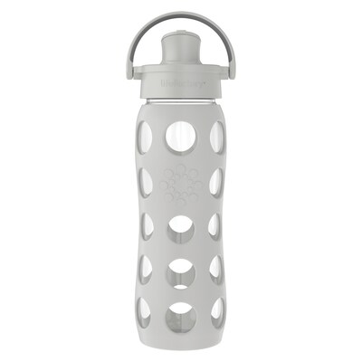 Lifefactory Glass Water Bottle, 22 oz., Cool Gray (LIFLG4321MCG4)