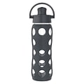 Lifefactory Water Bottle with Active Flip Cap and Protective Silicone Sleeve, Carbon, 22 oz. (LG4321