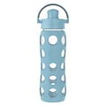 Lifefactory Water Bottle with Active Flip Cap and Protective Silicone Sleeve, Denim, 22 oz. (LG4321M