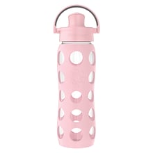 Lifefactory Water Bottle with Active Flip Cap and Protective Silicone Sleeve, Desert Rose, 22 oz. (L