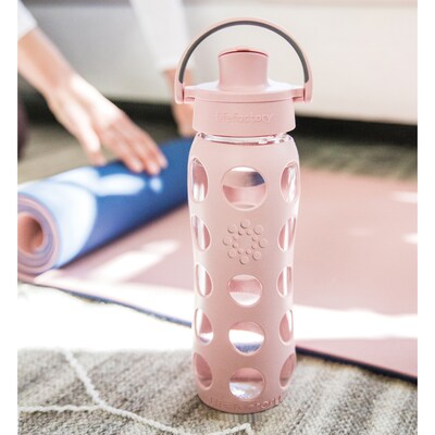 Lifefactory Glass Water Bottle, 22 oz., Desert Rose (LIFLG4321MDR4)