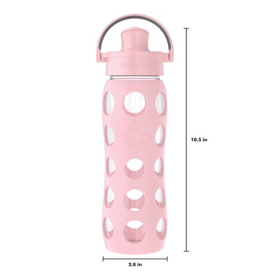 Lifefactory Glass Water Bottle, 22 oz., Desert Rose (LIFLG4321MDR4)