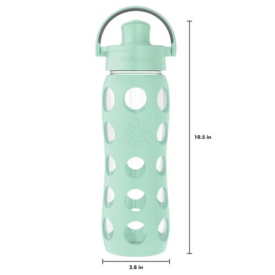 Lifefactory Glass Water Bottle, 22 oz., Mint (LIFLG4321MMI4)