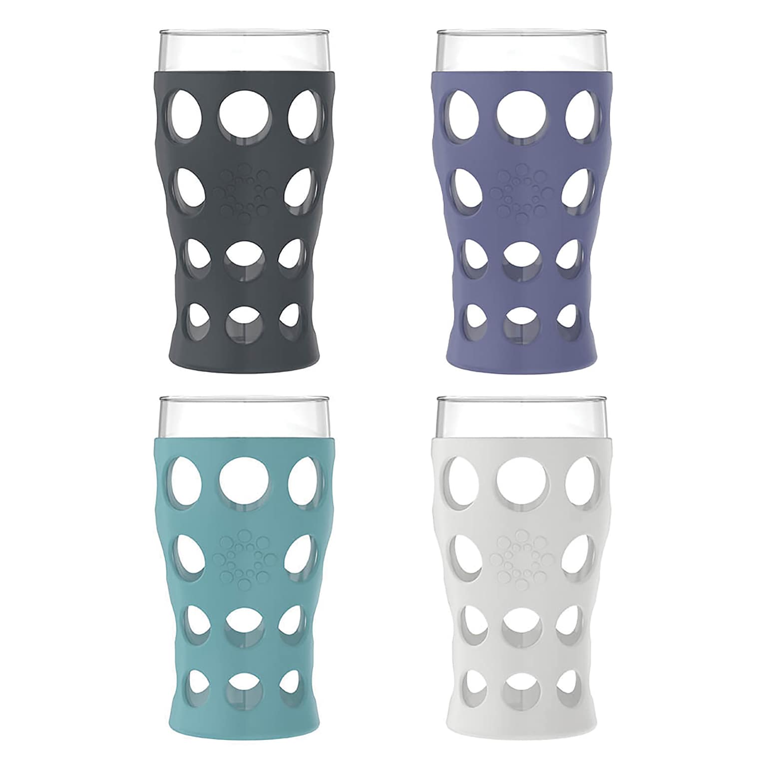 Lifefactory Cup with Protective Silicone Sleeves, Assorted Colors, 20 oz. (LG721MC4)