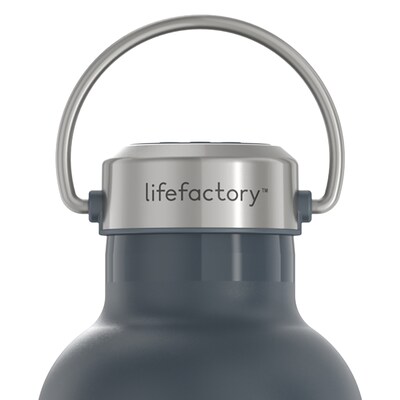 Lifefactory Stainless Steel Double Wall Insulated Water Bottle, 32 oz., Carbon (LIFLS365MCN4)