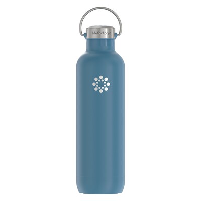 Lifefactory Stainless Steel Double Wall Insulated Water Bottle, 32 oz., Dark Denim (LIFLS365MDD4)