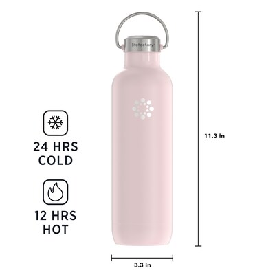 Lifefactory Stainless Steel Double Wall Insulated Water Bottle, 32 oz., Desert Rose (LIFLS365MDR4)