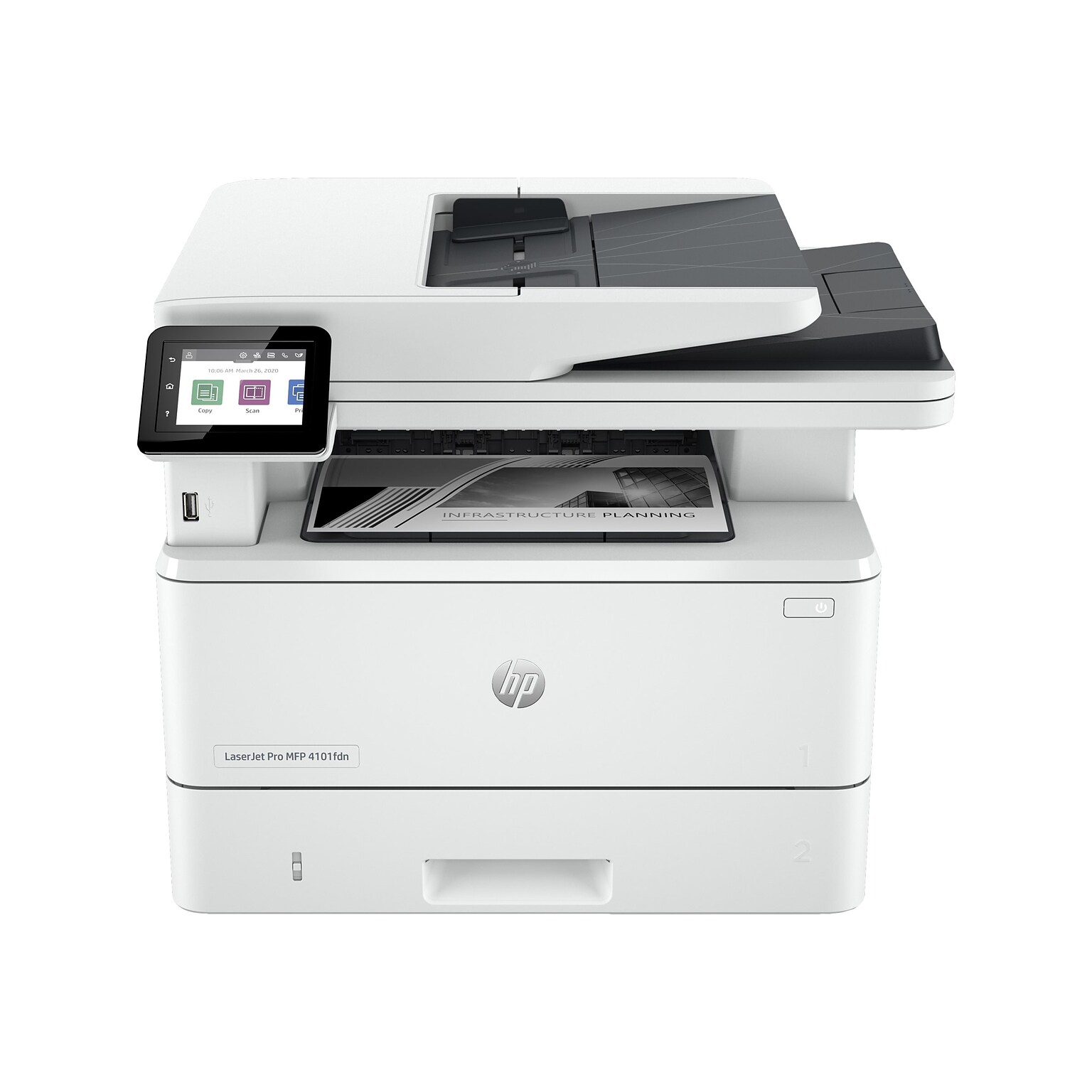 HP LaserJet Pro MFP 4101fdn Laser Printer, Scan, Copy, Fax, Mobile Print, Secure, Best for Office, Ethernet Only (2Z618F)