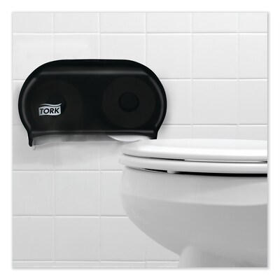 Tork Twin Standard Roll Bath Tissue Dispenser,12.75 x 5.57 x 8.25, Smoke