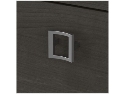 Bush Business Furniture Echo Bow Front Desk and Credenza with Mobile File Cabinet, Charcoal Maple (ECH010CM)