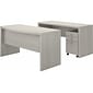 Bush Business Furniture Echo Bow Front Desk and Credenza with Mobile File Cabinet, Gray Sand (ECH010GS)