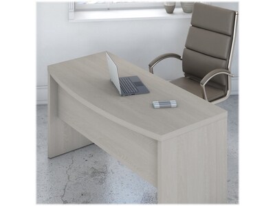 Bush Business Furniture Echo Bow Front Desk and Credenza with Mobile File Cabinet, Gray Sand (ECH010GS)