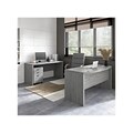 Bush Business Furniture Echo 60W Bow Front Desk and Credenza with Mobile File Cabinet, Modern Gray