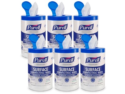 PURELL Healthcare Disinfecting Wipes, 110 Wipes/Container, 6/Carton (9340-06)