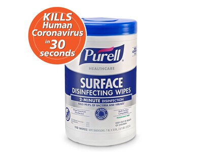 PURELL Healthcare Disinfecting Wipes, 110 Wipes/Container, 6/Carton (9340-06)