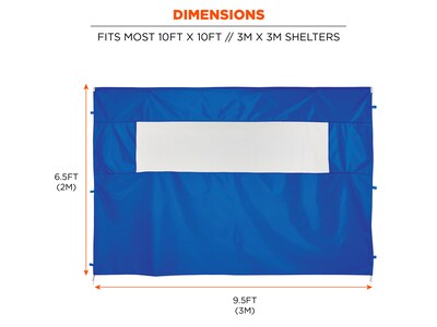 Ergodyne SHAX 6092 Pop-Up Tent Sidewall with Mesh Window, Blue (12987)