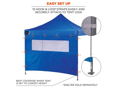 Ergodyne SHAX 6092 Pop-Up Tent Sidewall with Mesh Window, Blue (12987)