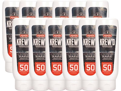 Ergodyne KREWD Sunscreen Lotion, SPF 50, 8 Oz., 12/Pack (16636)