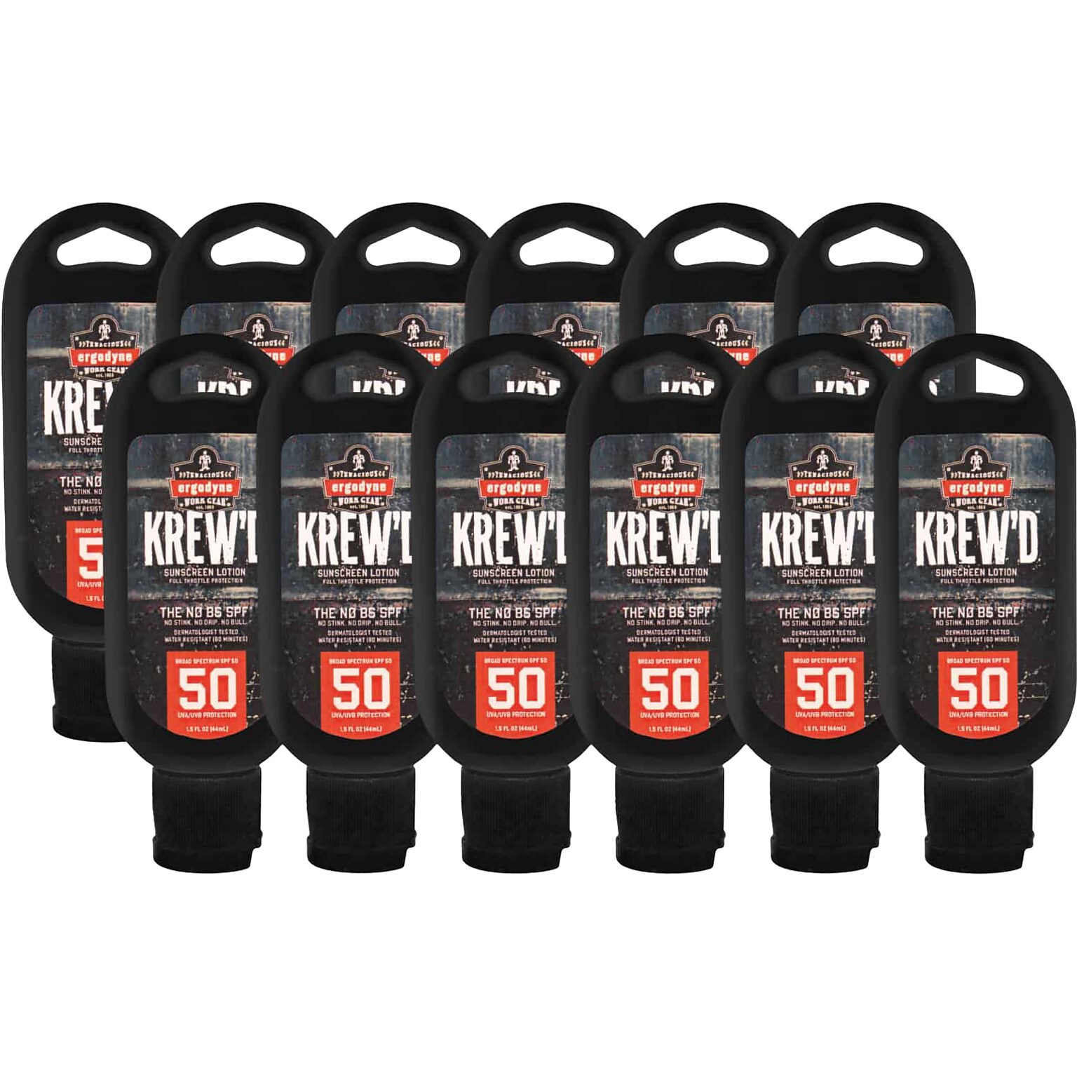 Ergodyne KREWD Sunscreen Lotion, SPF 50, 1.5 Oz., 12/Pack (16632)