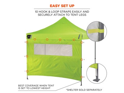 Ergodyne SHAX 6092 Pop-Up Tent Sidewall with Mesh Window, Lime (12989)