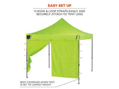 Ergodyne SHAX 6096 Pop-Up Tent Sidewall with Zipper, Lime (12978)