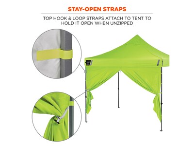 Ergodyne SHAX 6096 Pop-Up Tent Sidewall with Zipper, Lime (12978)