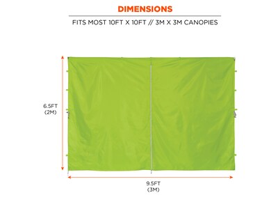 Ergodyne SHAX 6096 Pop-Up Tent Sidewall with Zipper, Lime (12978)