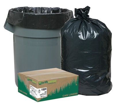 95 Gallon Trash Cart Bags Black 3 MIL Gauge 10 Count Pack