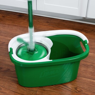Libman Tornado Microfiber Spin Mop & Bucket, Green/White (1283001)