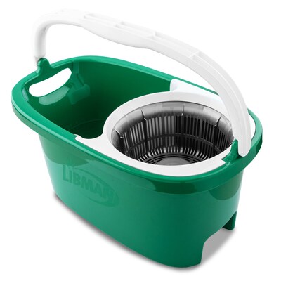 Libman Tornado Microfiber Spin Mop & Bucket, Green/White (1283001)